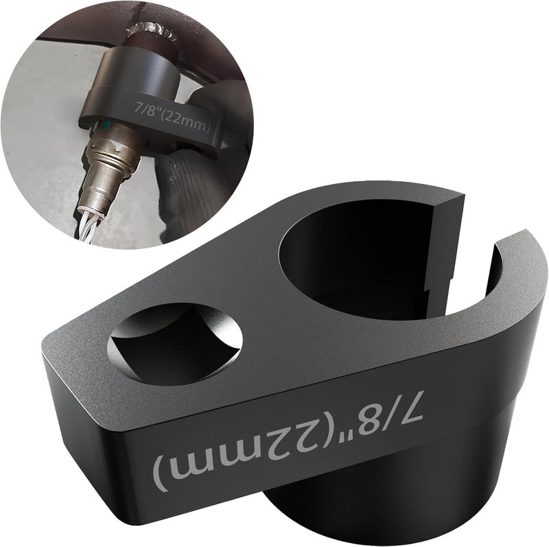 sguuuwt مفتاح حساس الأكسجين 3/8" × 7/8"، فولاذ سبائك 50BV30 مع تشطيب أكسيد أسود، مفتاح حساس O2 بحجم 22 مم، متوافق مع أداة إزالة حساس O2 لإزالة سهلة للحساسات - Image 1